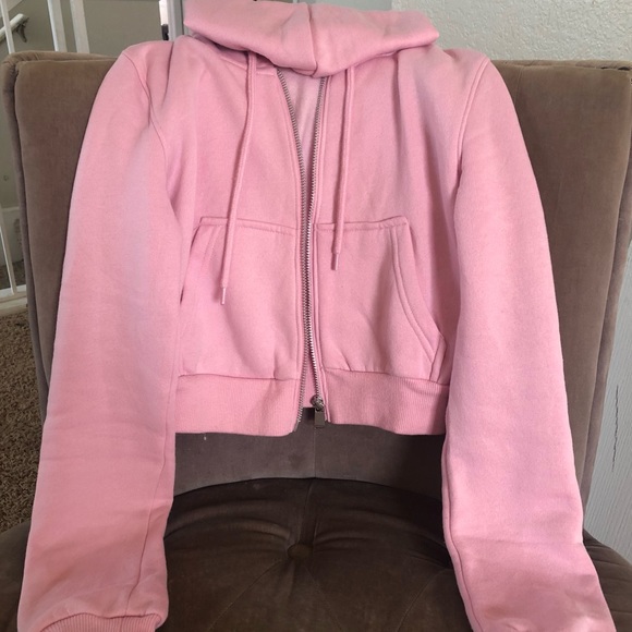 H&M pink drawstring jacket with hoodie - Picture 3 of 3